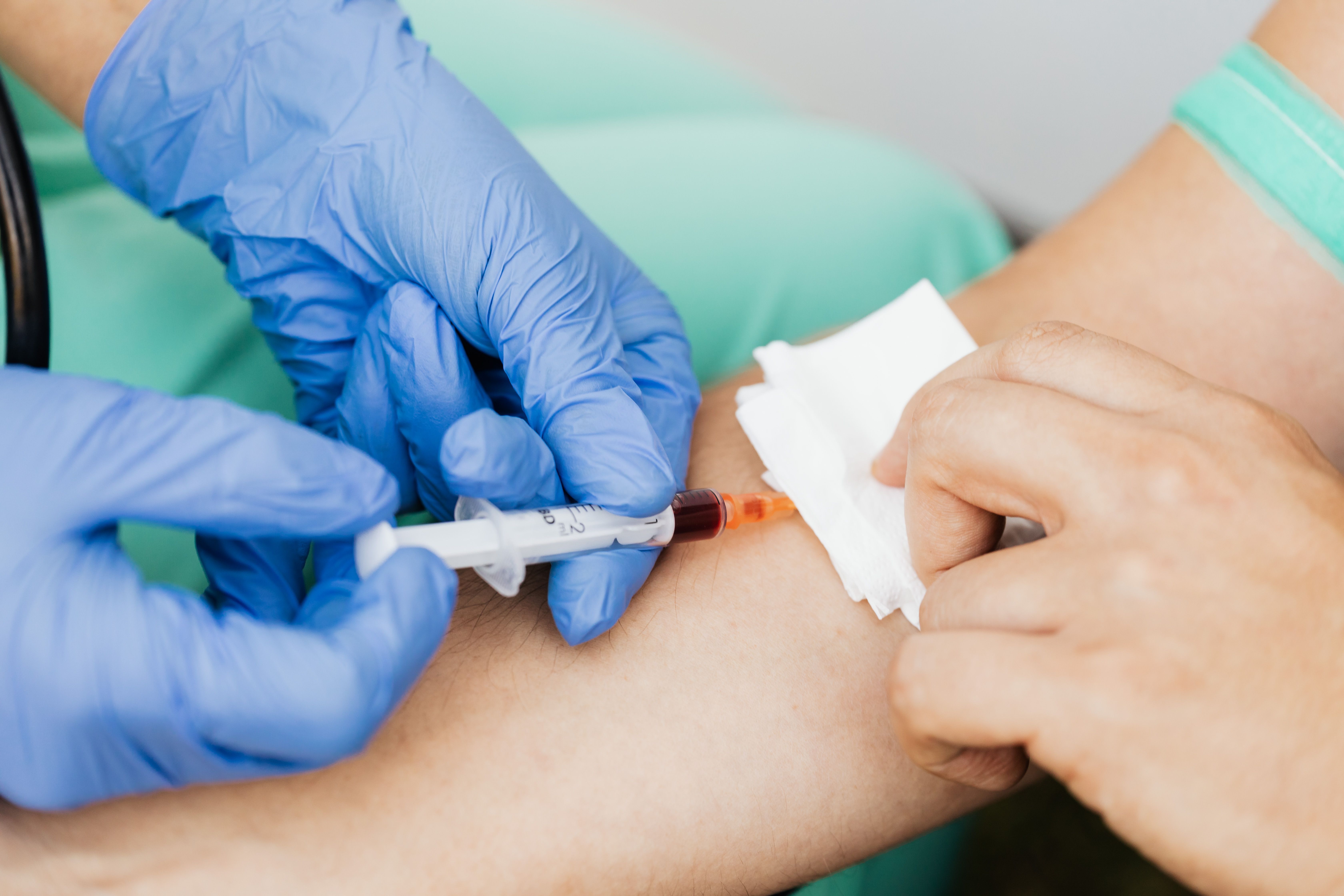 Blood draw at the clinic