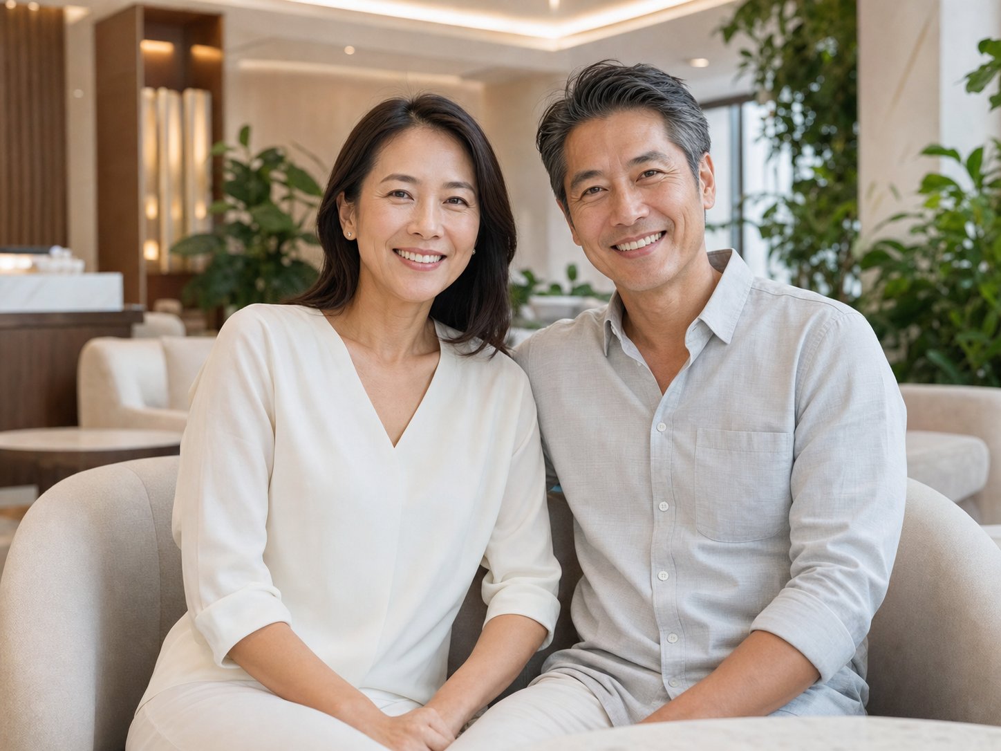 Smiling woman and man after hormone wellness consultation